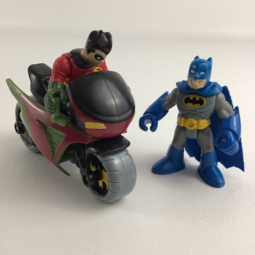 Fisher Price Imaginext DC Comics Batman Robin Figure Lot Sidekick Cycle 60
